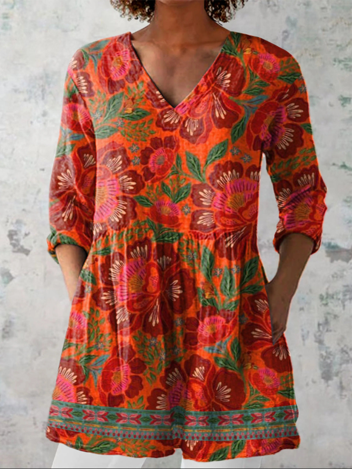 Blouse Longue Col V Ardente Élina