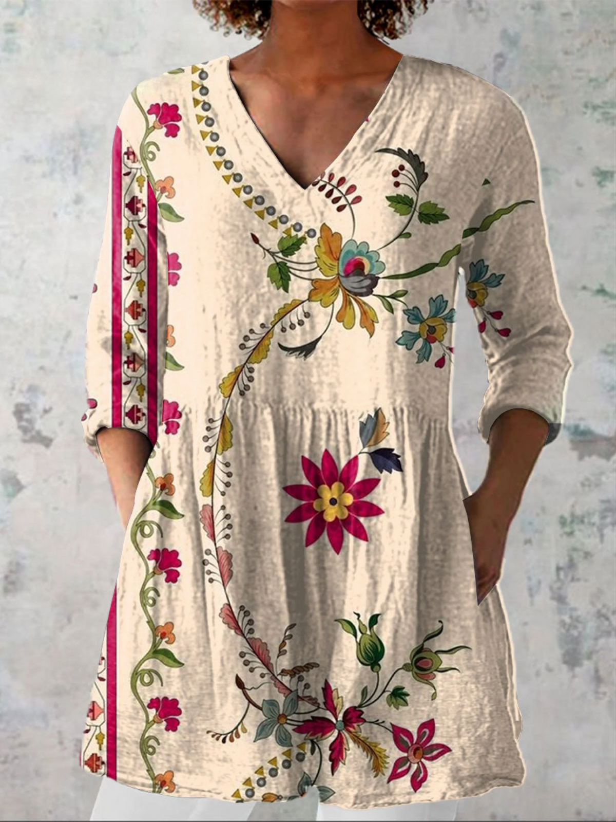 Blouse Fluide Col V Élégante Catherine