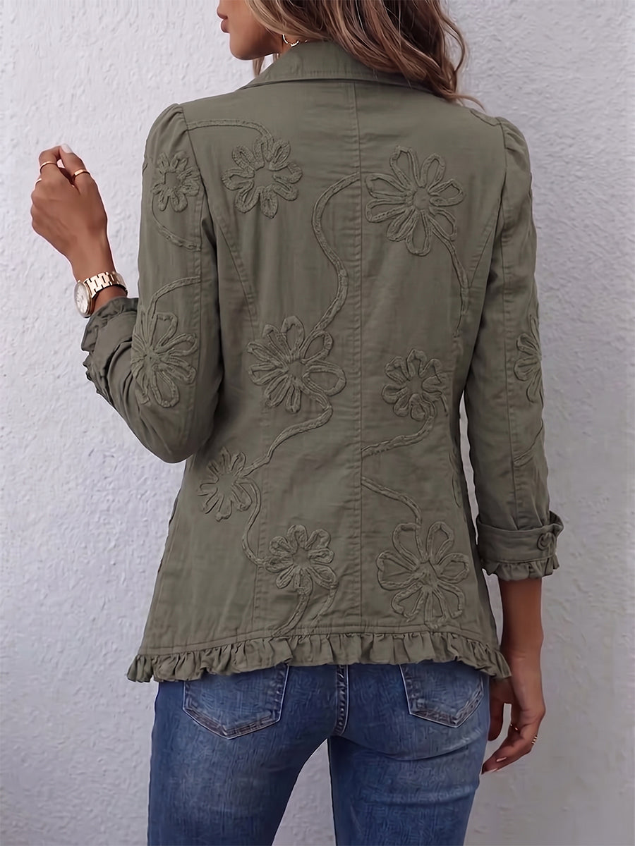 Odette | Veste Brodée à Volants