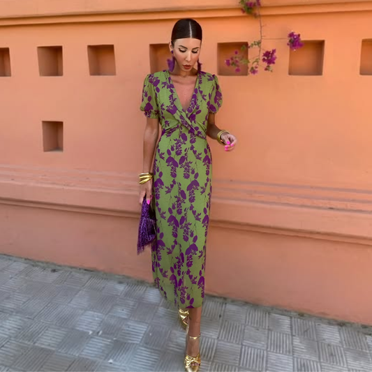 Robe Longue Fleurie Verte Manon