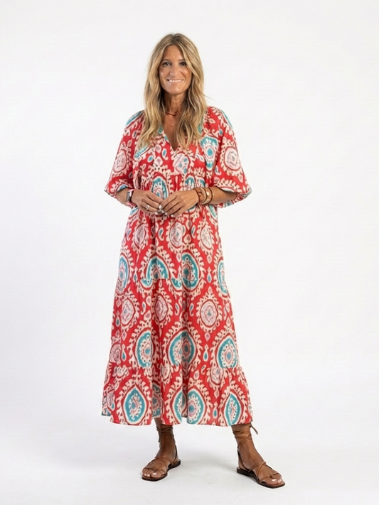 Robe Midi Imprimée Cachemire Martine