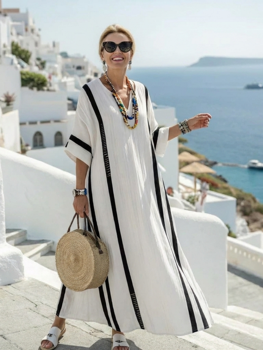Robe Maxi à Manches Courtes Elvienne