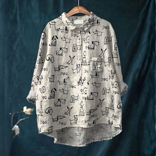 Chemise Élégante à Motif Fleur