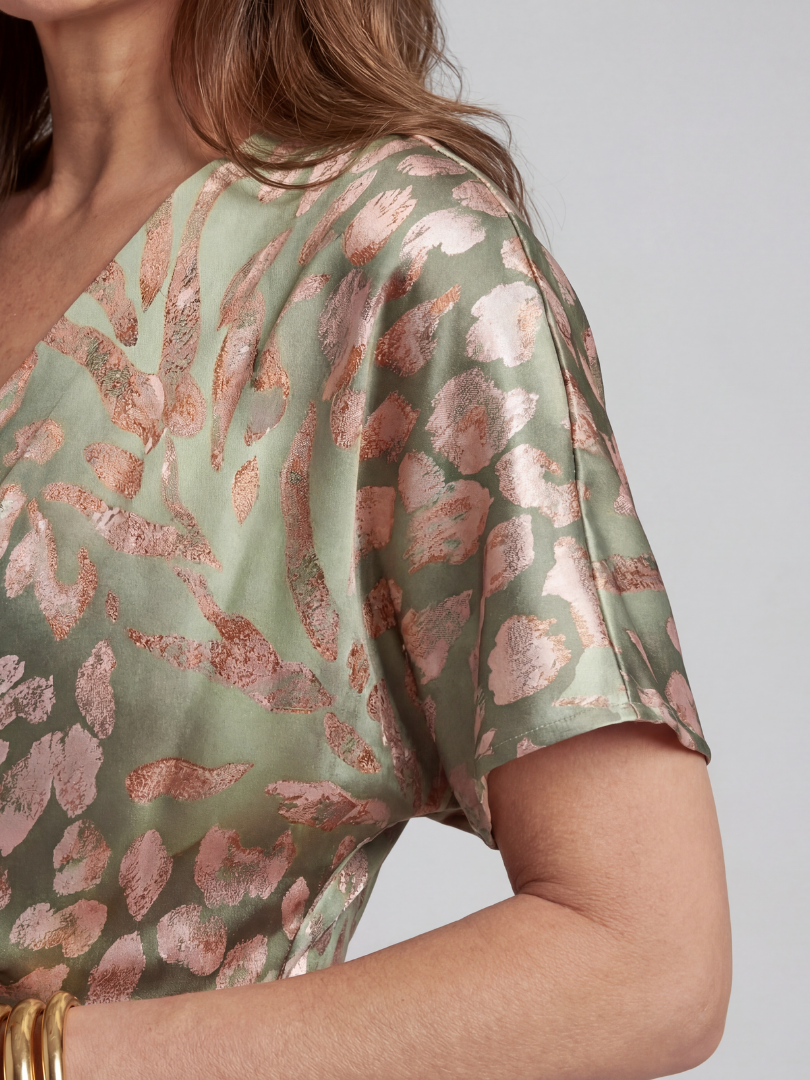 Robe Midi à Imprimé Abstrait Coralie