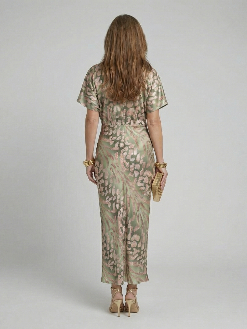 Robe Midi à Imprimé Abstrait Coralie
