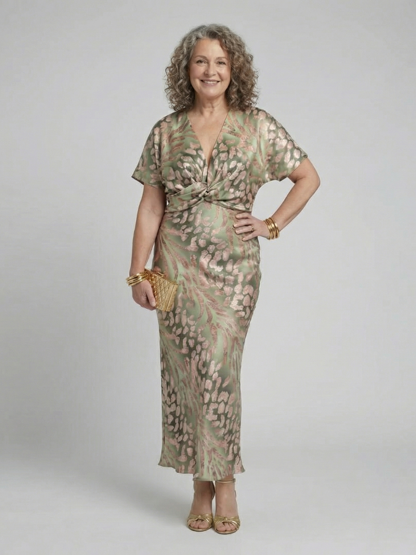 Robe Midi à Imprimé Abstrait Coralie
