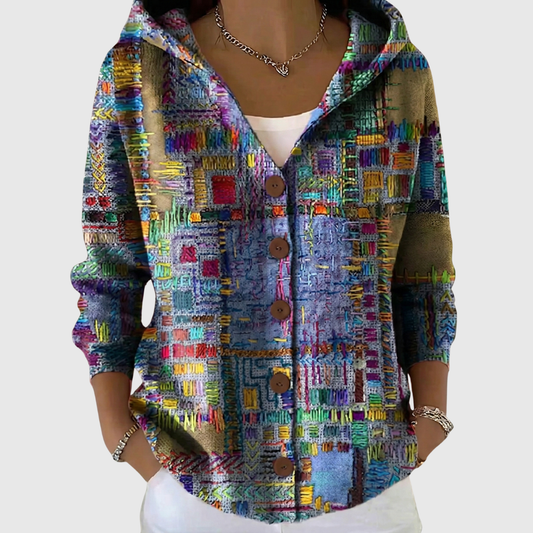 Marine | Veste en Maille à Capuche