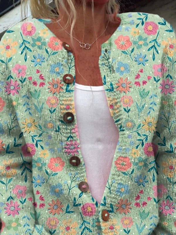 Clémence | Cardigan Fleuri Vintage pour Femme