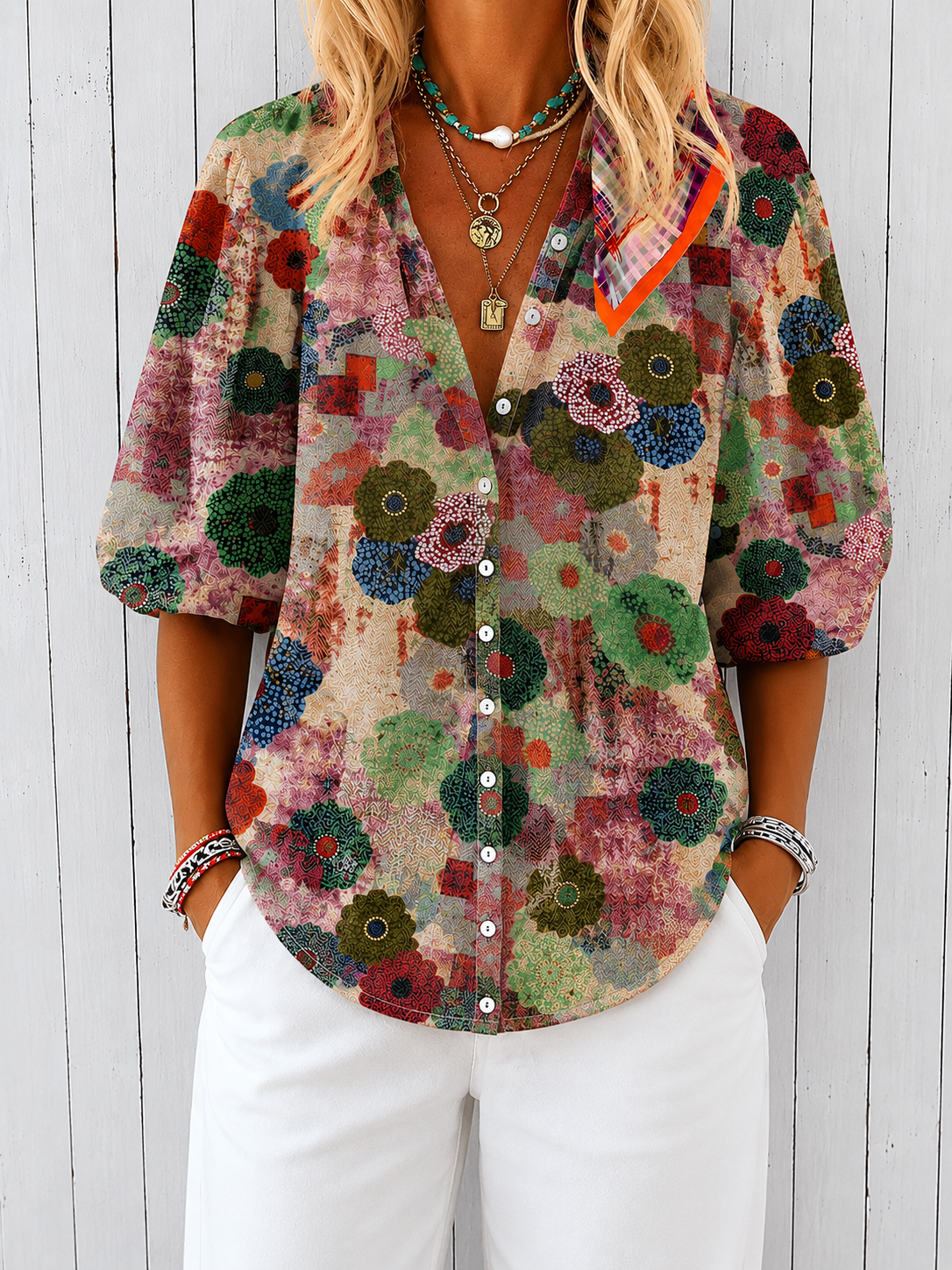 Blouse Estivale Colorée Nicole