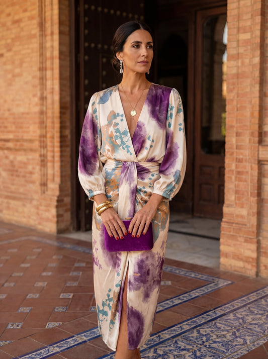 Robe Portefeuille Satinée Léa