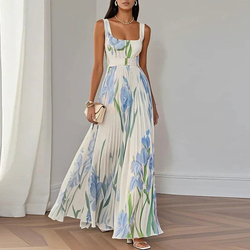 Oriane | Robe Maxi Trapèze Fleurie