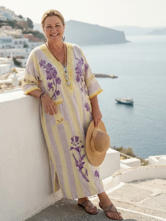 Robe Maxi Fleurie Rayée Aurelia