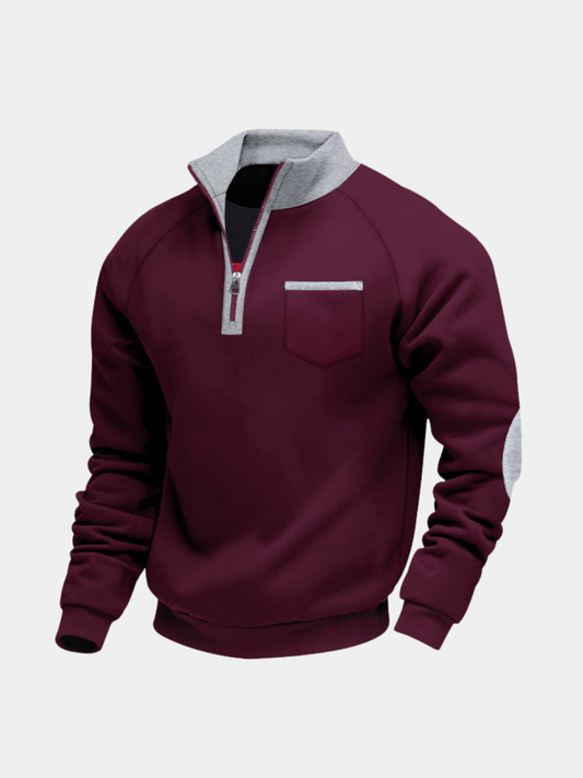 PULL EN POLAIRE AVEC MOITIÉ ZIP POUR HOMME