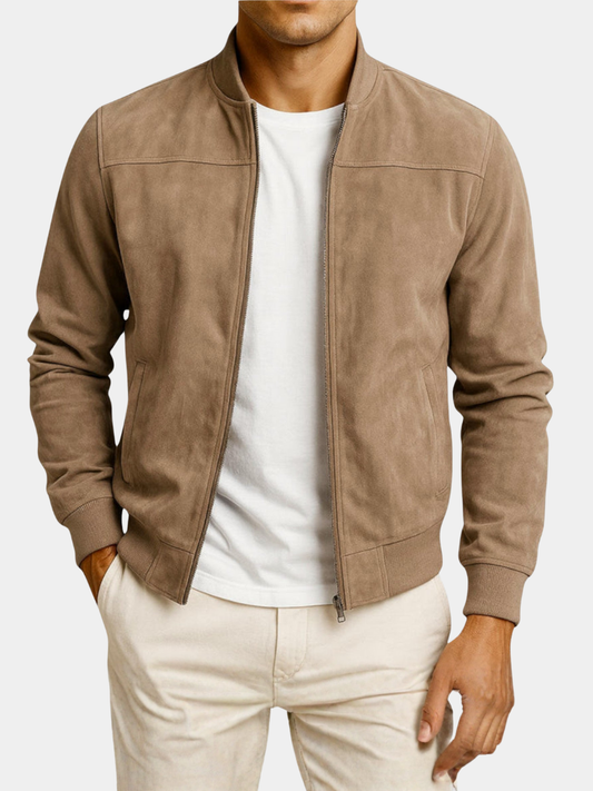 VESTE BOMBER EN CUIR SUEDE HOMME