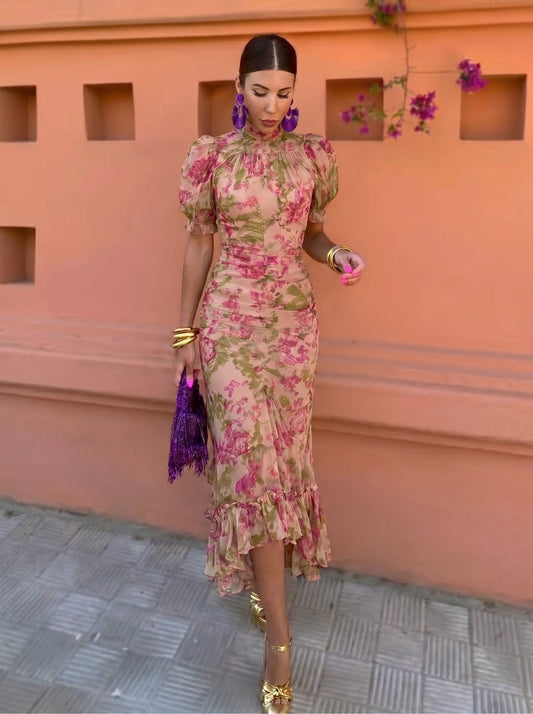 Robe Fleurie Roses Élise