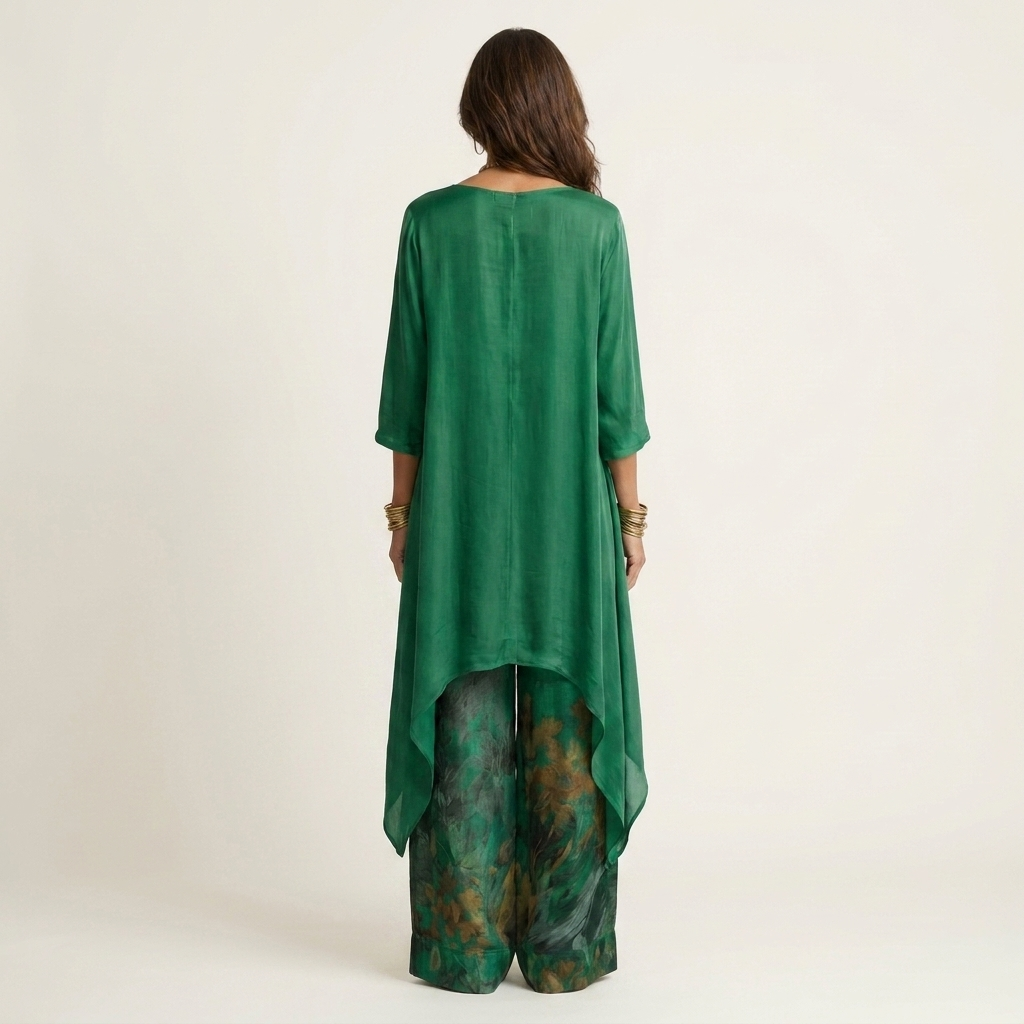 Solène | Ensemble Asymétrique en Coton-Soie