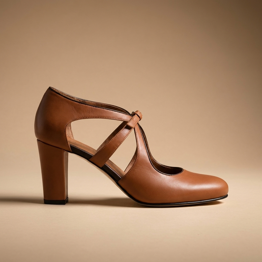 Camille Elegant Leather Comfort Heels - branded product photo