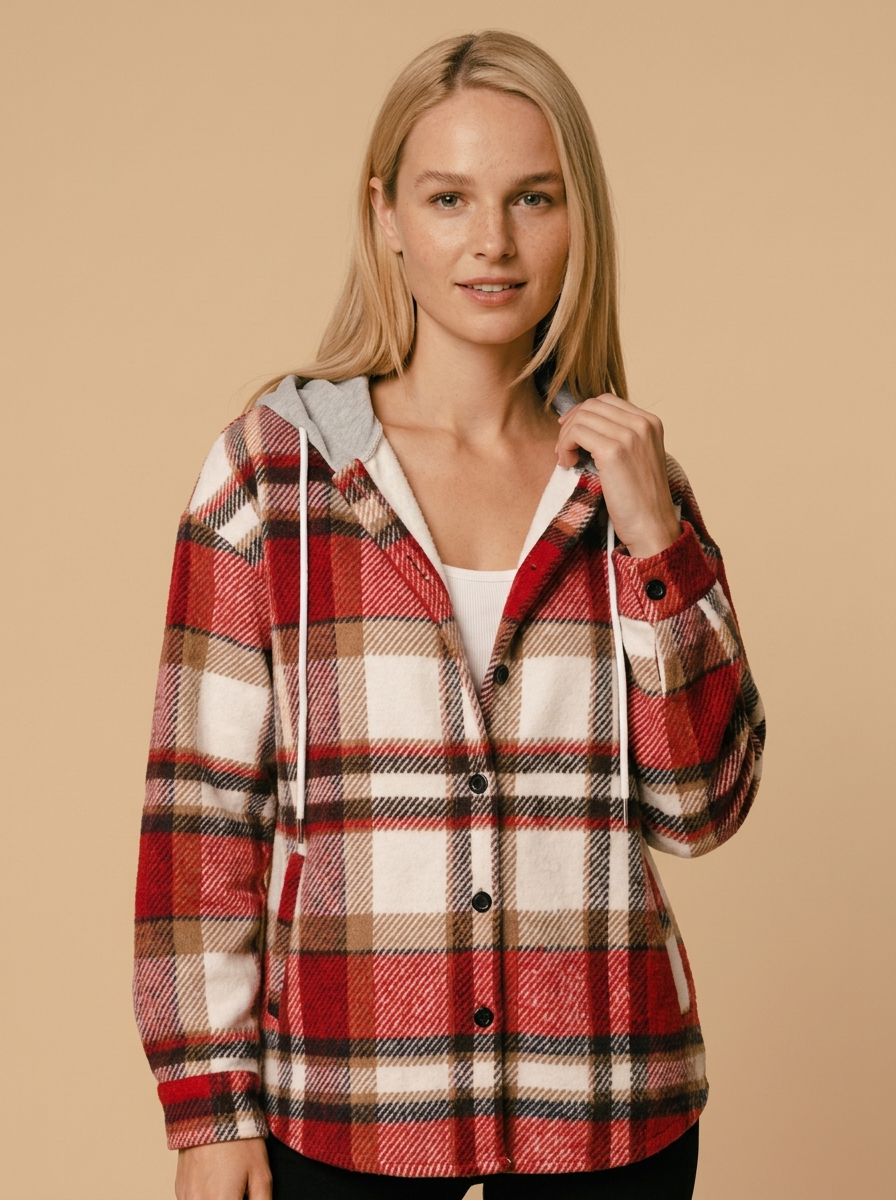 Isla Plaid Button Jacket - branded product photo