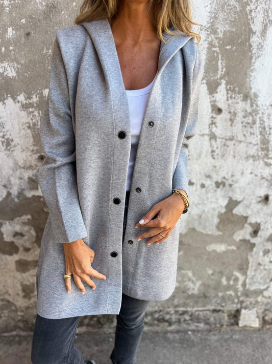 GILET LONG CHIC AVEC CAPUCHE