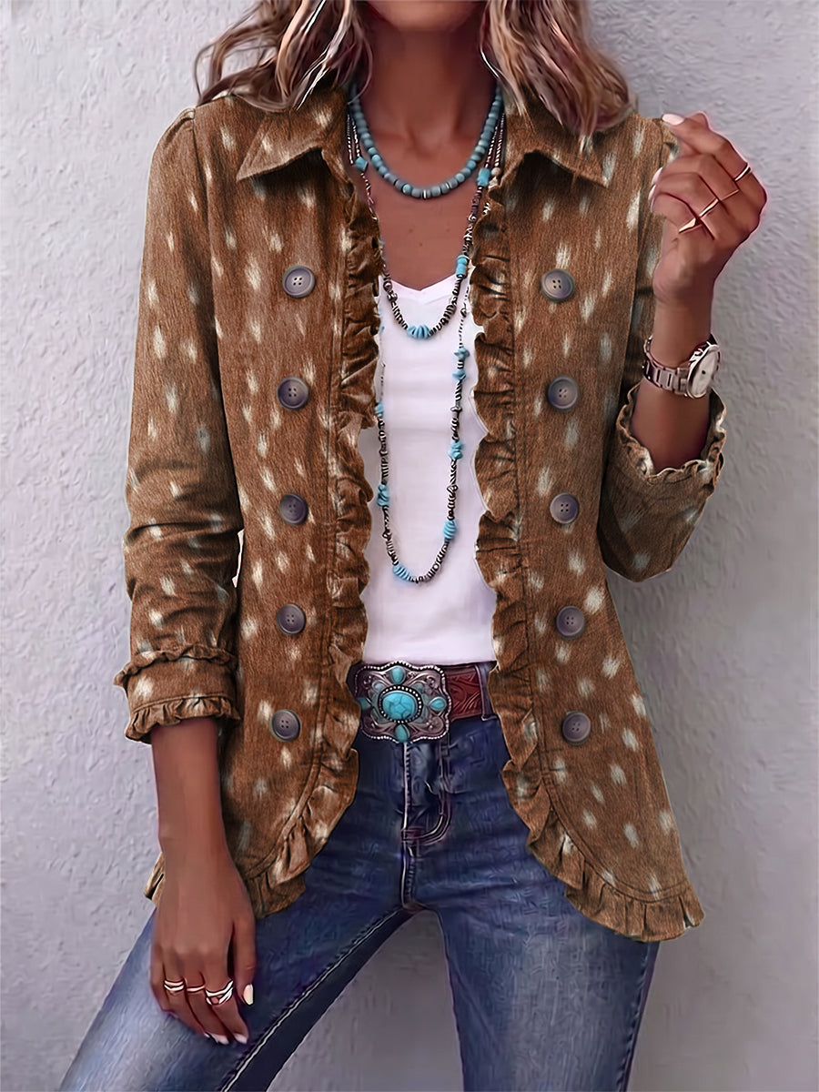 Pascaline | Veste Animalier à Volants