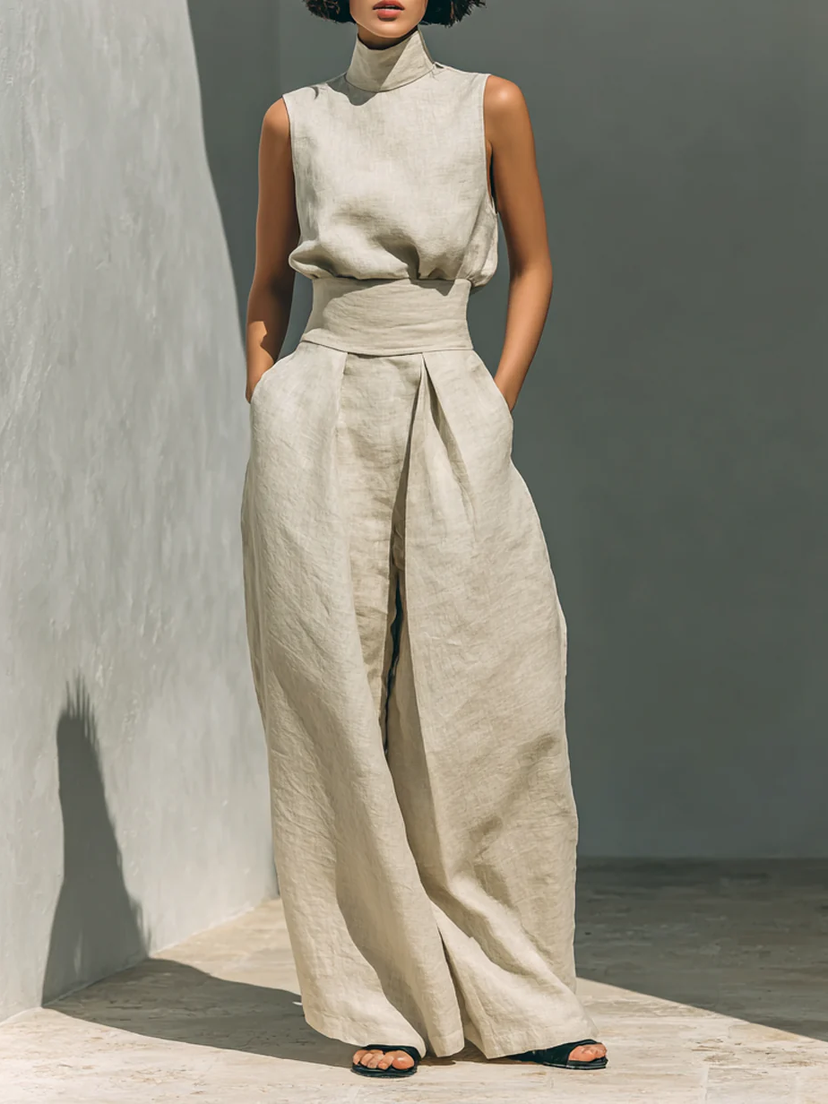 Claire Marceaux | Ensemble Large en Lin Élégant Ariana