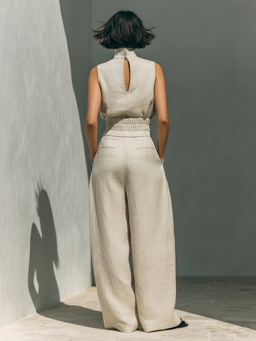 Claire Marceaux | Ensemble Large en Lin Élégant Ariana