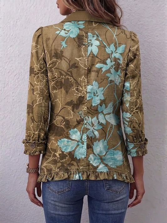Dominique | Veste Fleurie Dégradée à Volants