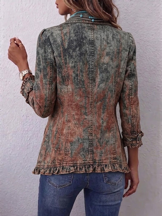 Vivienne | Veste Dégradée Texturée à Volants
