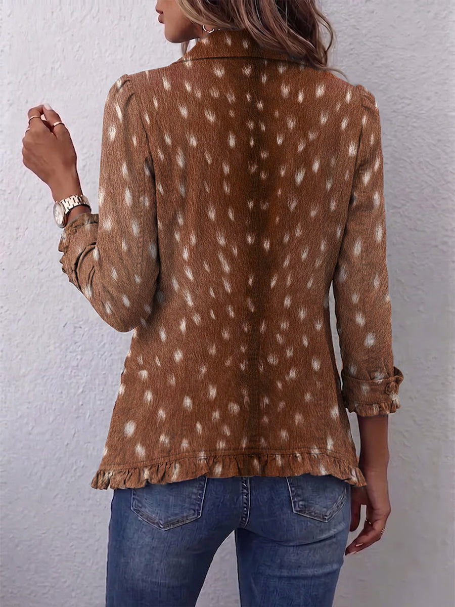 Pascaline | Veste Animalier à Volants