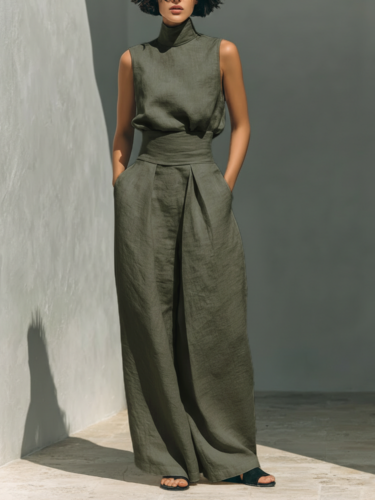 Claire Marceaux | Ensemble Large en Lin Élégant Ariana