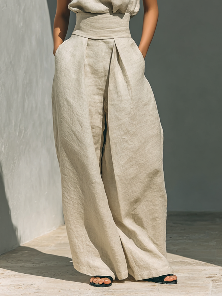 Claire Marceaux | Ensemble Large en Lin Élégant Ariana