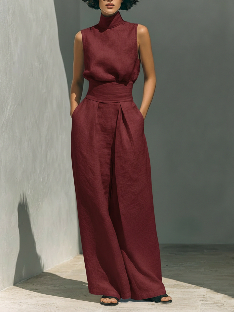 Claire Marceaux | Ensemble Large en Lin Élégant Ariana