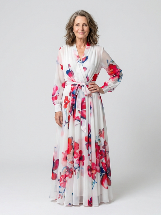 Robe Maxi Enveloppe Florale Lillian